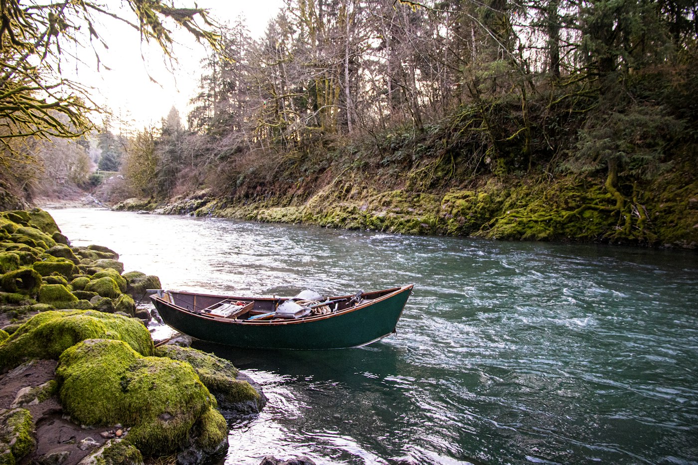 Rogue River waterfront in Gold Hill, Oregon